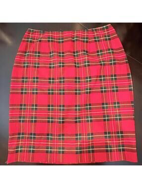 Tartan Red Pencil Skirt 10